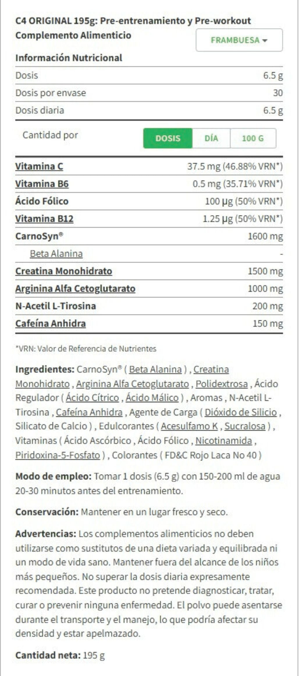 C4 ORIGINAL 195g