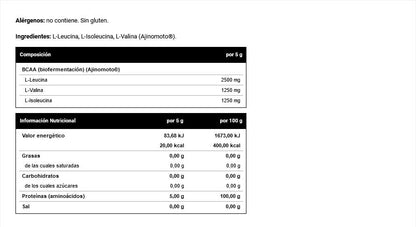BCAA 5000 (Polvo) (Neutro, 500gr)